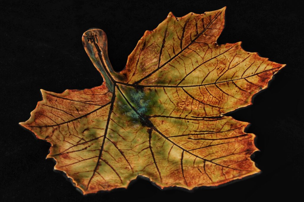 Fotokunst, ahornblad med stærke farver